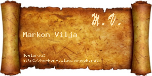 Markon Vilja névjegykártya